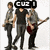 Six show three young men in casual clothing holding guitars, with text overlays changing across the
