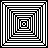 A 4x3 contact sheet of 12 animated frames showing a sequence of concentric square patterns with alternating black, white, and pink borders.