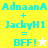 Four display 'AdnaanA + JackyH1 = BFF!' text with star symbols on yellow and white backgrounds, showing animation changes in star color and background