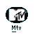 A gray background displays a sequence of pixelated text and skull icons transitioning from 'MTV' to 'jackass', with animated changes in lettering and skull arm positions.