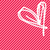 A static icon features a white heart shape on a pink checkered background with no visible text or additional elements.