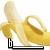Animated sequence of a peeled banana with a black and white control bar showing play/pause and progress indicators.