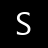 A single white pixelated letter S centered on a solid black background with no additional visual elements.