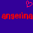 A static image with a solid blue background features a pink pixelated heart symbol above red pixelated text reading 'angeling angeling' in two identical horizontal segments.