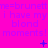 A bright pink background with repeated purple text reading "me=brunette i have my blond moments! moments! moments!" and small blue symbols.