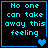 Four display cyan text on black backgrounds with blue borders; each contains the phrase "No one can take away this feeling" and varies in heart symbol count