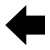 Black arrow pointing left with gray outline on white background, rendered in pixelated style.