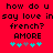 Red background with black pixelated text reading 'how do u how do u say love in french? AMORE' and cyan plus signs below.