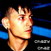 A person with short dark hair and a small ear piercing appears in a of six , with text below reading 'Chazy Chaz' in pixelated font