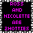 Pixelated text in bright pink on black background with white and gray border, repeating 'ROSS AND NICOLETTE ARE 2HOTTIES' across two mirrored sections.