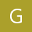 A white pixelated letter G on a solid olive-green background with no additional elements.
