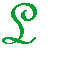 Green stylized letterforms animate on a gray background, transitioning from single spirals to combined 'L' and 'R' shapes with varying stroke details.