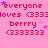 Pink background with repeated text and star symbols in red, purple, and white.