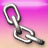 A stylized metallic key with a looped top and curved shaft against a pink-to-orange gradient background.