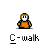 Pixel art character in orange outfit with white face and black outline, displayed across multiple static poses beneath 'C-walk' text on gray background.