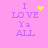 Pixelated text on pink background with yellow heart and sparkles animation.