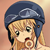 Pixelated anime-style icon of a character with light brown hair and a dark blue helmet, mouth open in surprise against a gradient background.