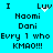 Pixelated text and heart symbols on cyan background with repeated phrases. Animated white dots form a heart shape above "Luv" in two