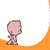 Animated contact sheet showing a pink stick figure kicking a soccer ball across six frames with orange background borders.