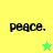 Four display 'peace.' text with a star symbol; top-left and bottom-right have green stars, while bottom-left has a yellow star