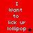 Red background with white pixelated text reading "I want to lick ur lollipop" across three , each showing sequential animation frames of punctuation changes