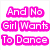 Pixelated text in bright pink with white outlines overlays a cartoon character image, displaying phrases about dancing and pants being ripped.