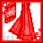 A contact sheet of 10 animated frames from a pixel art buddy icon featuring red-themed fashion items, a cartoon woman character, and the text "Smart Is Sexy" in various configurations.