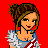 Pixelated character with brown braided hair and blue-and-white outfit against red background, text "You Don't Stand A Chance" in black pixel font.