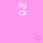 Pixelated pink background with repeated white 'ily <3' text and small pink heart symbols arranged in a pattern