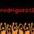Red text reading 'rodriguez<3' appears above a of orange pixelated hands with black outlines against a black background