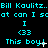 Animated text-based icon with cyan pixelated letters on black background repeating 'Bill Kaulitz..at can I scat' and 'This boy!' phrases, featuring three identical '<33' symbols per