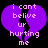 Two side-by-side animated frames of a purple broken heart icon with pixelated text on black background, showing slight color variation between frames.