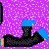 Animated contact sheet showing a pixel-art character with pigtails performing arm movements against a purple background, accompanied by text "Take me to the Floor".