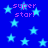 Blue background with light blue stars and pink text reading 'super star!' in multiple locations.
