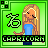 Pixel art contact sheet of two animated frames showing a blonde woman in blue top with Capricorn symbol and text on green background.