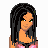 Pixel art buddy icon featuring a cartoon woman in pink and black attire with long dark hair, next to a sign reading 'cutie in pink' on a white background.