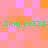 Pixelated green text 'Singlex333' repeated four times on a pink and orange checkered background with no visible animation changes.