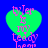 Green heart-shaped icon with pink text 'Tyler Is My teddy bear' on blue background, showing pixelated animation changes