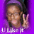 Pixelated image of a person with dark hair wearing glasses, making a peace sign against a purple background with white text at the bottom.