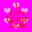 Pixelated pink background with white hearts and red text reading "I Love Myself" in four quadrants.