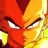 A 48x48 pixel animated contact sheet showing two frames of a Dragon Ball Z character with fiery orange and yellow hair, alongside text reading "Anime IM" and "COM" on a black background.