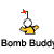 Animated contact sheet showing six frames of a pixelated yellow stick figure with red crown-like top, performing sequential actions including standing, running, and exploding into fragments against gray background.