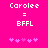 Pixelated text and symbols on a bright pink background with two identical side-by-side layouts.