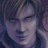 Pixelated image of a person with light brown hair and yellow eyes, split into four quadrants with blue text on the right and bottom left