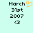 Pixelated text displays March 31st 2007 with a heart symbol and '<3' on light cyan background.