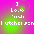 Pixelated text "I Love Josh Hutcherson" on a pink and green gradient background with a green glow effect.