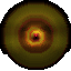 Animated sequence showing a circular yellow and brown gradient shape transforming into a stylized letter A with yellow and red outlines, then reversing back to the circle.