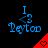 Blue text 'I <3 Peyton' with a red heart icon on black background, showing animation changes in the heart's pixel pattern.