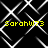 Yellow text 'Sarahw73' appears four times over a black background with white geometric lines, each instance showing slight pixel variations in the line patterns.