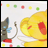 A 48x48 pixel animated contact sheet showing two frames of a Cardcaptor Sakura-themed AIM buddy icon featuring Kero and a yellow character, with text reading "Anime IM" on the right frame.